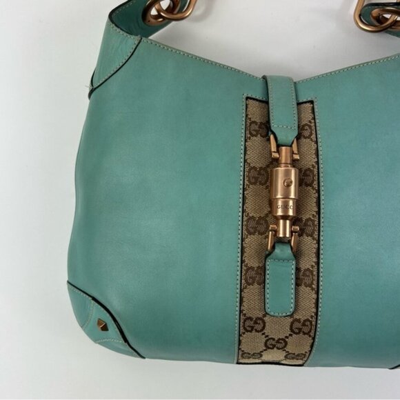 GUCCI Jackie GG Canvas Shoulder Bag Blue - Picture 4 of 12
